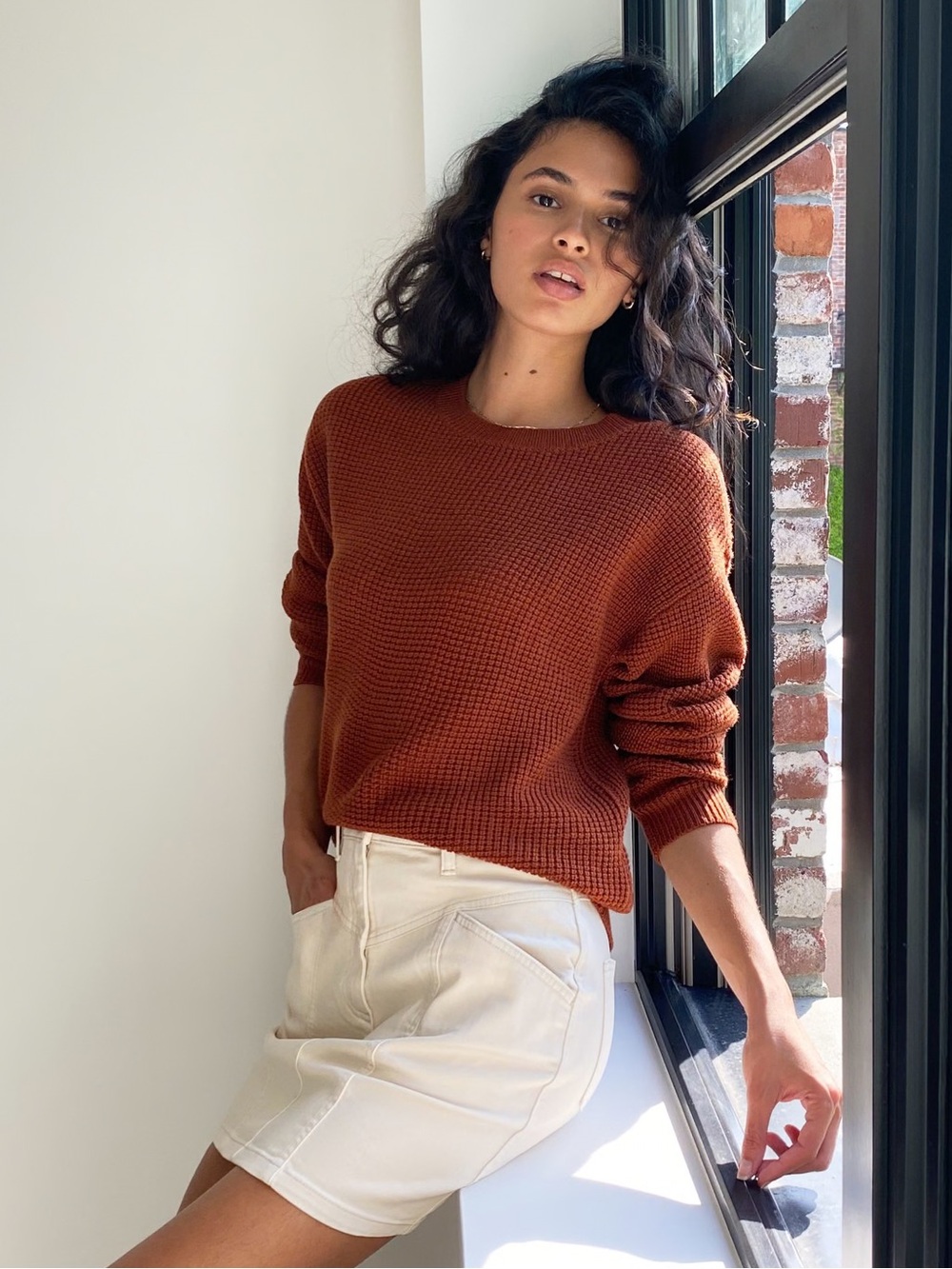 WILFRED FREE ARTIZIA ISABELLI SWEATER KNIT MERINO WOOL RUSTWOOD MEDIUM